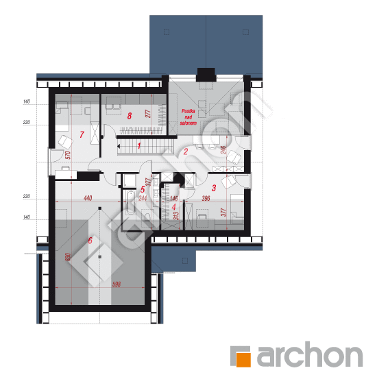 Проект будинку ARCHON+ Будинок в первоцвітах (Г2) План мансандри