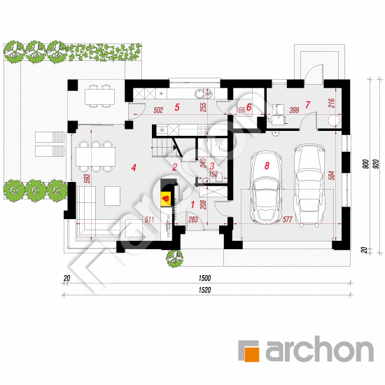 Проект будинку ARCHON+ Будинок в ізопірумі 6 (Г2) План першого поверху