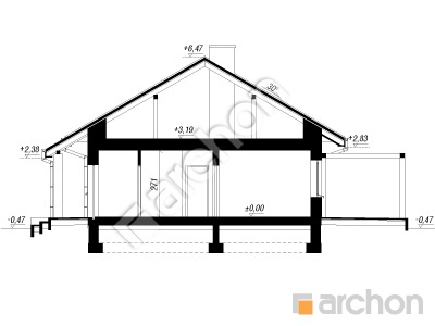 Проект дома ARCHON+ Дом в лещиновнике 7 Розріз будинку