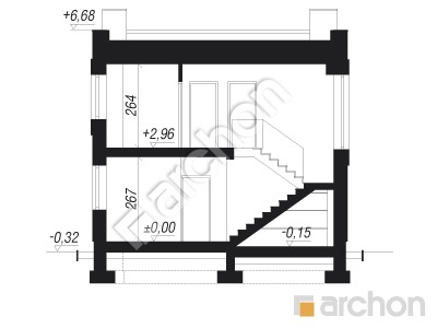 Проект дома ARCHON+ Дом в клематисах 24 Розріз будинку