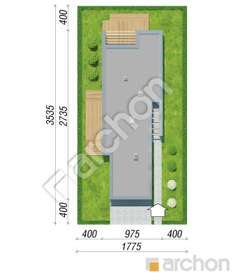 Проєкт будинку ARCHON+ Будинок в хурмах Ситуація