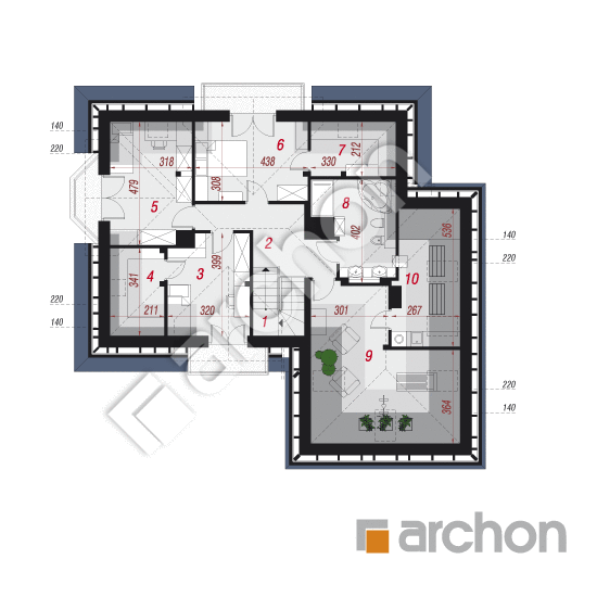 Проект дома ARCHON+ Дом в нагетках 4 План мансандри