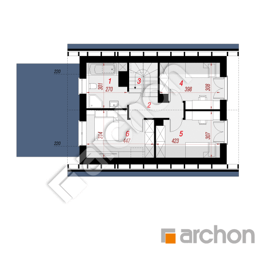 Проект дома ARCHON+ Дом в третомах (А) План мансандри