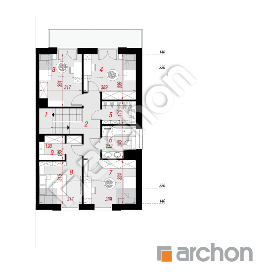 Проект дома ARCHON+ Дом в клематисах 33 (ГБ) План мансандри