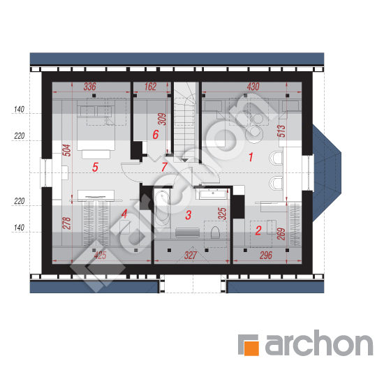 Проект будинку ARCHON+ Будинок в ожині 2 (ПД) вер. 2 План мансандри