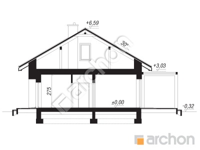 Проект дома ARCHON+ Дом в овсянницах 5 (А) Розріз будинку