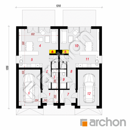 Проект будинку ARCHON+ Будинок під гінко 11 (ГР2) План першого поверху