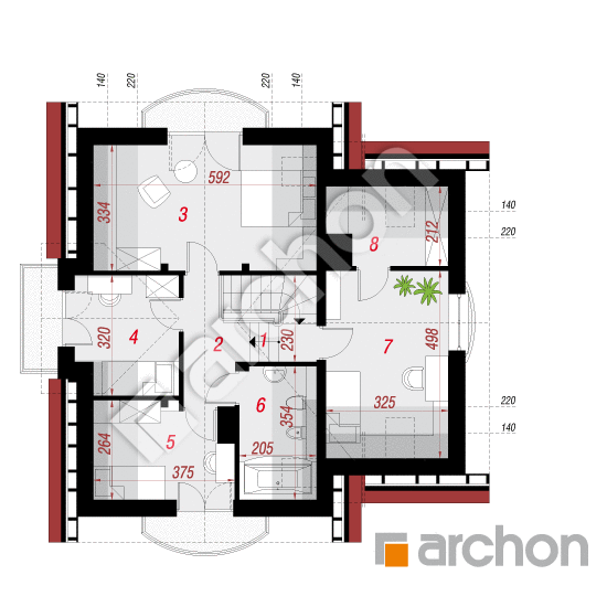 Проект будинку ARCHON+ Будинок в антонівці (ГПТ) План мансандри