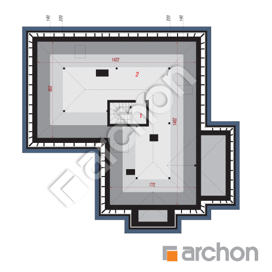Проект дома ARCHON+ Дом в повоях 3 (Г2) План мансандри