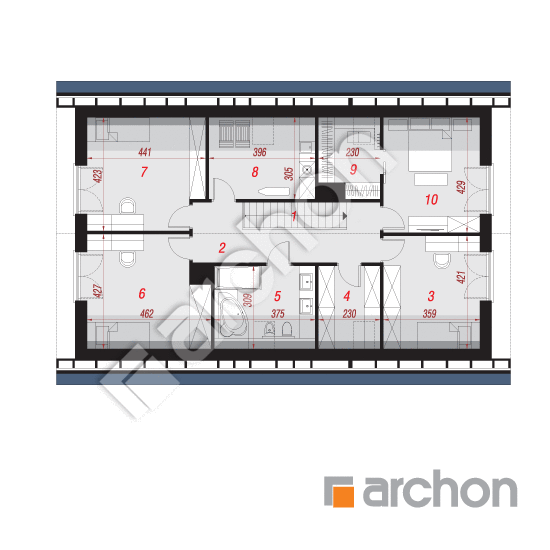 Проект дома ARCHON+ Дом в гвоздиках (Г2) План мансандри