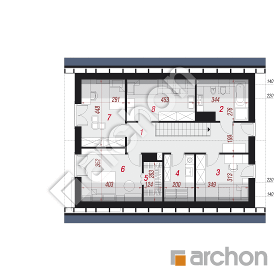 Проект дома ARCHON+ Дом в изопируме 2 План мансандри