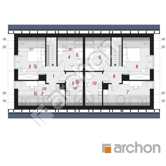 Проект будинку ARCHON+ Будинок в суниці 2 (Р2) План мансандри