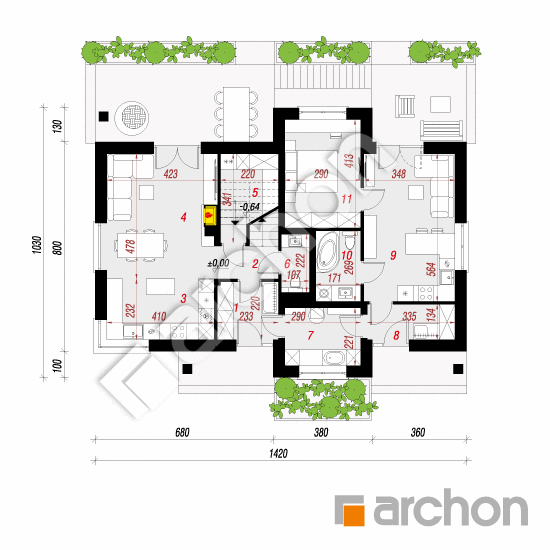 Проект будинку ARCHON+ Будинок в макадамії (Р2) вер.2 План першого поверху