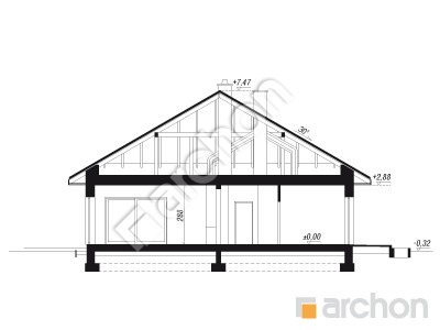 Проект дома ARCHON+ Дом в ренклодах 15 (Г2) Розріз будинку
