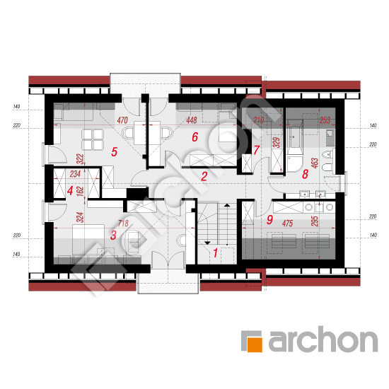 Проект будинку ARCHON+ Будинок в ясенніках 2 (Т) План мансандри