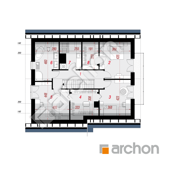 Проект будинку ARCHON+ Будинок в аурорах 7 (А) План мансандри