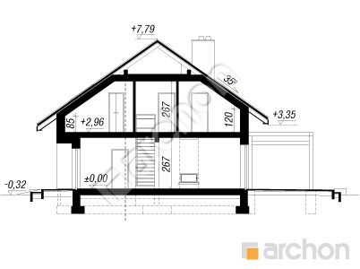 Проєкт будинку ARCHON+ Будинок в аурорах 7 (А) Розріз будинку