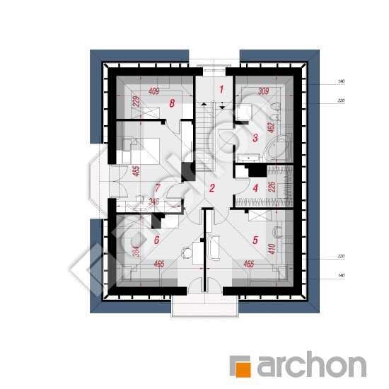 Проект будинку ARCHON+ Будинок в тим'яні 10 (П) План мансандри