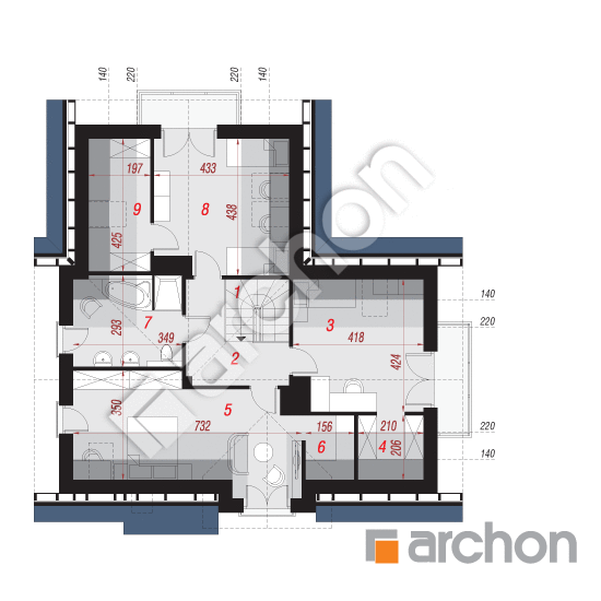 Проект дома ARCHON+ Дом в мнишках 2 (П) План мансандри