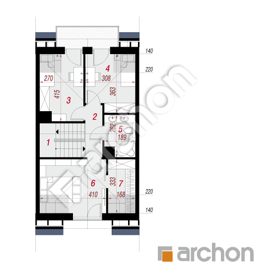 Проект будинку ARCHON+ Будинок в клематисах 2 (С) План мансандри