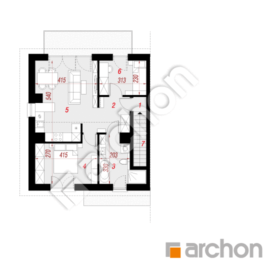 Проєкт будинку ARCHON+ Будинок в обліписі (Р2Б) вер.3 План мансандри