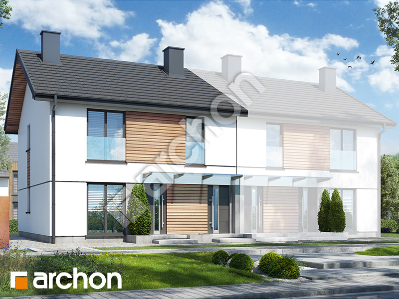 Проєкт будинку ARCHON+ Будинок в обліписі (Р2Б) вер.3 Вид 1
