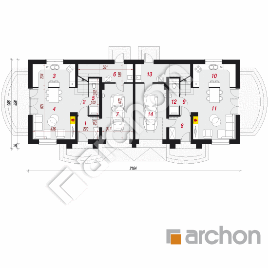 Проект дома ARCHON+ Дом в люцерне 6 (Р2) План першого поверху