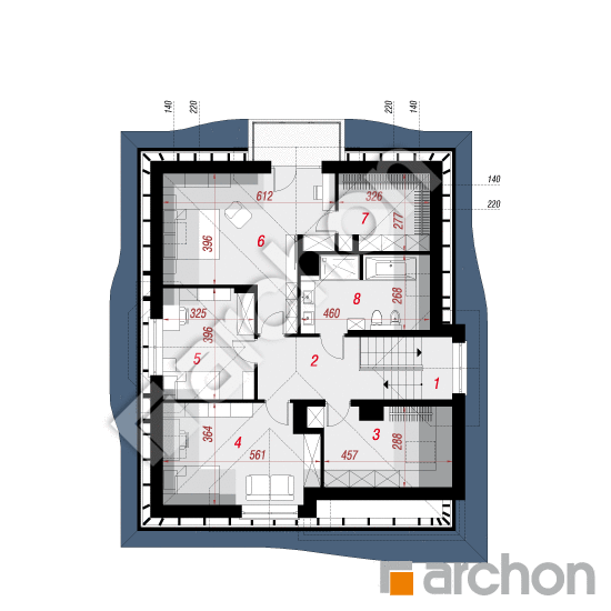 Проект будинку ARCHON+ Будинок в зефірантесі 3 План мансандри
