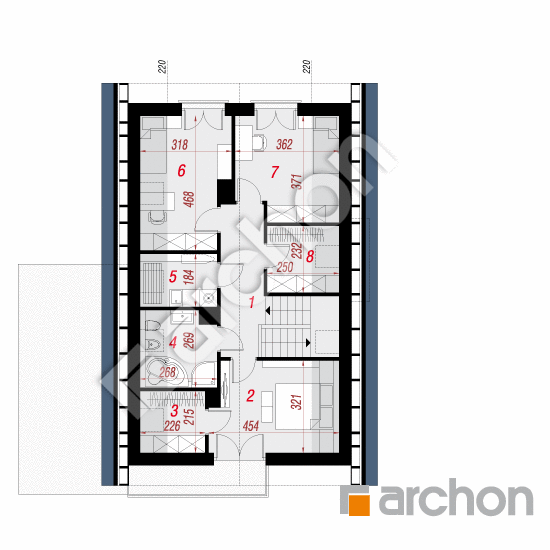 Проект будинку ARCHON+ Будинок в плантагінесах План мансандри
