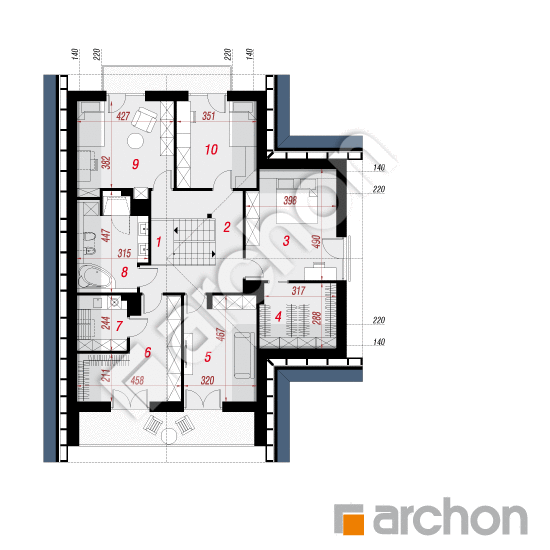 Проект будинку ARCHON+ Будинок в крокосміях (Г2) План мансандри