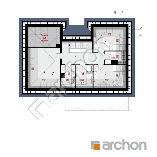 Проект дома ARCHON+ Дом в кливиях 11 (Г2) План мансандри