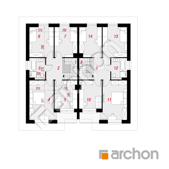 Проект дома ARCHON+ Вилла Амелия 2 (ГР2) План першого поверху