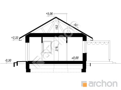 Проект дома ARCHON+ Дом в коручках 2 Розріз будинку