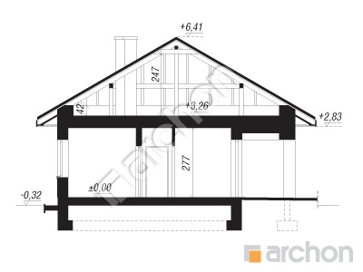 Проект дома ARCHON+ Дом в араукариях (Г2) Розріз будинку