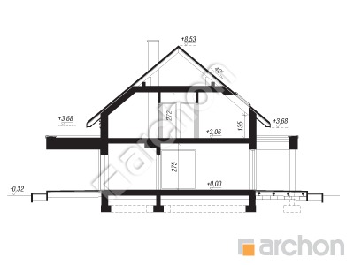 Проект дома ARCHON+ Дом в переломнике (Г2) Розріз будинку