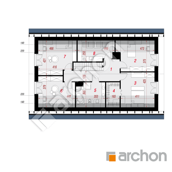 Проект дома ARCHON+ Дом в изопируме (Г2) План мансандри
