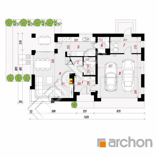 Проект будинку ARCHON+ Будинок в ізопірумі (Г2) План першого поверху