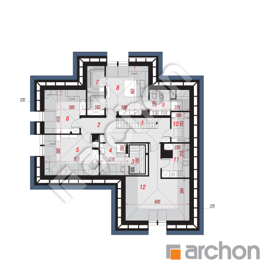 Проект будинку ARCHON+ Будинок в мачейках 2 (Г2) План мансандри