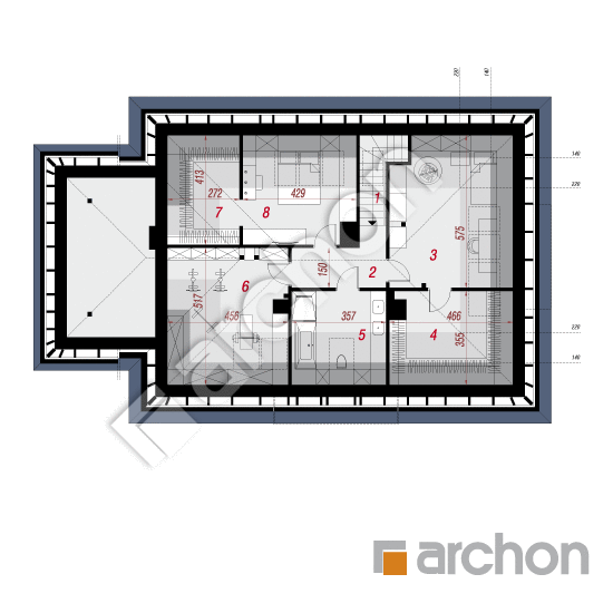 Проект дома ARCHON+ Дом под красной рябиной (ГМН) вер.2 План мансандри