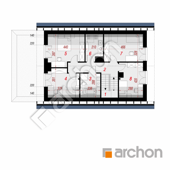 Проект будинку ARCHON+ Будинок в кортадеріях (Г) План мансандри