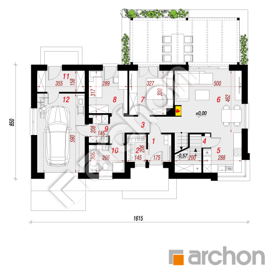 Проект будинку ARCHON+ Будинок в кортадеріях (Г) План першого поверху