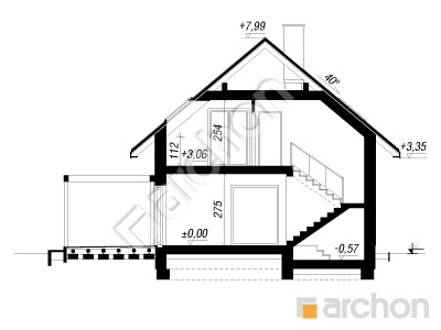 Проєкт будинку ARCHON+ Будинок в кортадеріях (Г) Розріз будинку