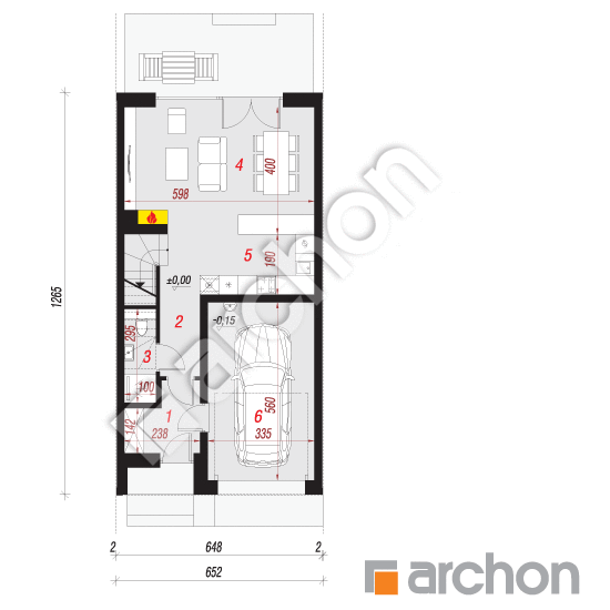 Проект дома ARCHON+ Дом под гинко 20 (ГС) План першого поверху