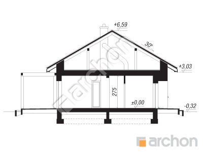 Проєкт будинку ARCHON+ Будинок в баллотах Розріз будинку