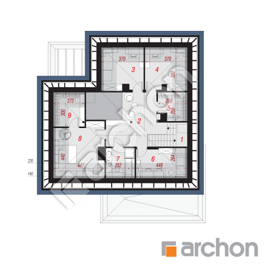 Проект будинку ARCHON+ Будинок в підсніжниках 14 (Г2) План мансандри