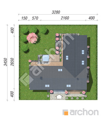 Проект дома ARCHON+ Дом в герберах 2 (Е) Ситуація