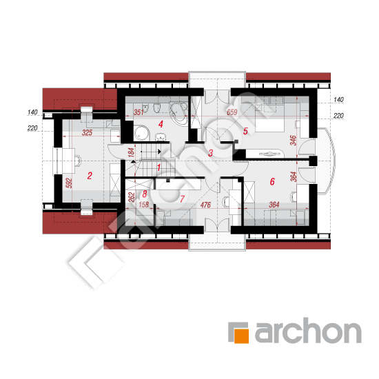 Проект дома ARCHON+ Дом в вербене 7 вер.2 План мансандри