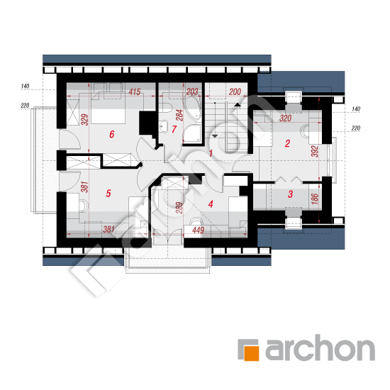 Проект дома ARCHON+ Дом в ананасах (H) вер.2 План мансандри