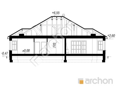 Проєкт будинку ARCHON+ Будинок під червоною горобиною 6 вер. 2 Розріз будинку