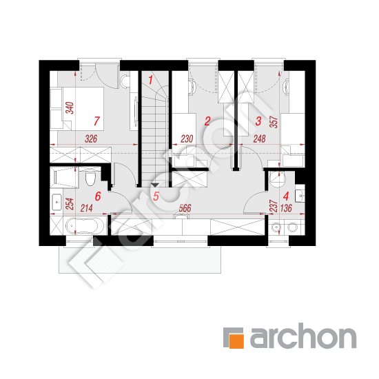 Проект будинку ARCHON+ Будинок в ірисах 4 (Г) План мансандри